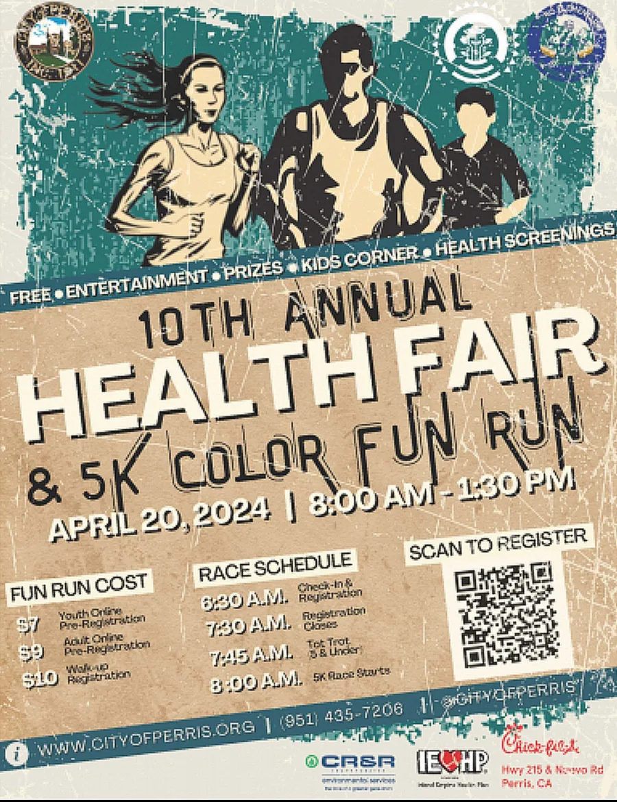 10th Annual Health Fair & 5K Color Fun Run flyer — click to enlarge